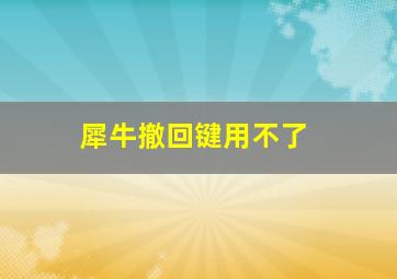 犀牛撤回键用不了