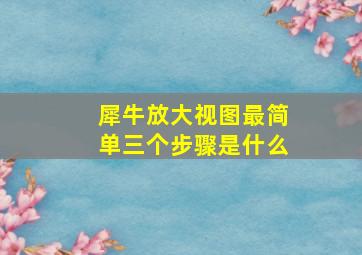 犀牛放大视图最简单三个步骤是什么