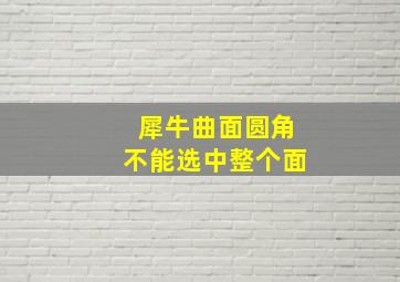 犀牛曲面圆角不能选中整个面