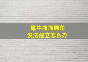 犀牛曲面圆角没法建立怎么办