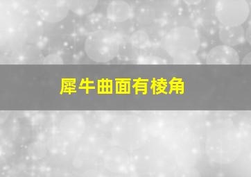 犀牛曲面有棱角