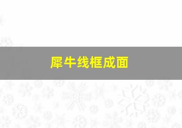 犀牛线框成面