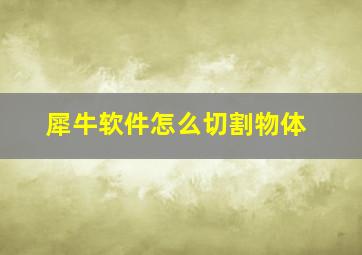 犀牛软件怎么切割物体