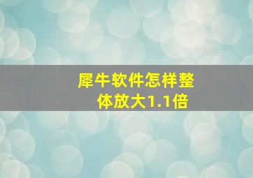 犀牛软件怎样整体放大1.1倍