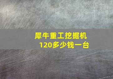 犀牛重工挖掘机120多少钱一台