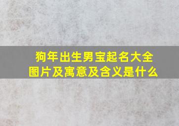 狗年出生男宝起名大全图片及寓意及含义是什么