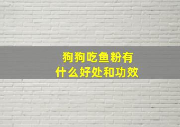 狗狗吃鱼粉有什么好处和功效