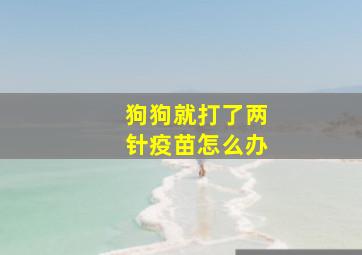 狗狗就打了两针疫苗怎么办