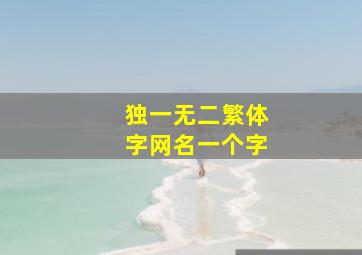 独一无二繁体字网名一个字