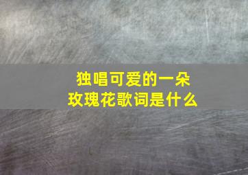 独唱可爱的一朵玫瑰花歌词是什么