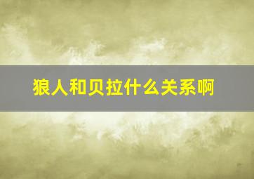 狼人和贝拉什么关系啊