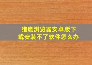 猎鹰浏览器安卓版下载安装不了软件怎么办