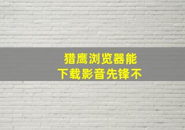 猎鹰浏览器能下载影音先锋不