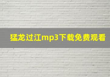 猛龙过江mp3下载免费观看