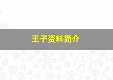 王子资料简介