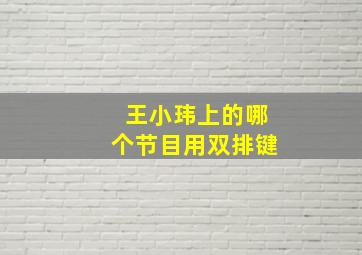 王小玮上的哪个节目用双排键