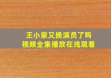 王小蒙又换演员了吗视频全集播放在线观看