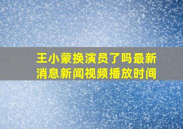 王小蒙换演员了吗最新消息新闻视频播放时间