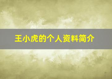 王小虎的个人资料简介