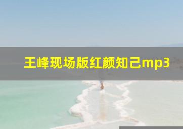 王峰现场版红颜知己mp3