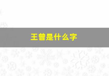 王曾是什么字