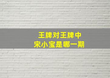 王牌对王牌中宋小宝是哪一期