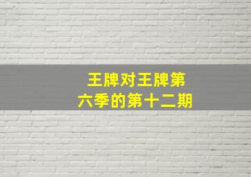 王牌对王牌第六季的第十二期