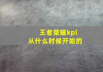 王者荣耀kpl从什么时候开始的