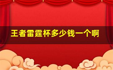 王者雷霆杯多少钱一个啊