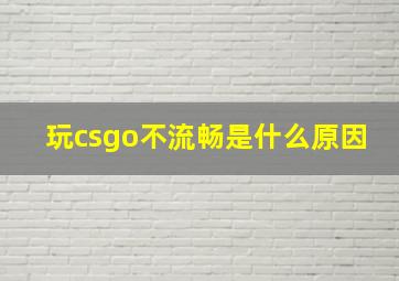 玩csgo不流畅是什么原因