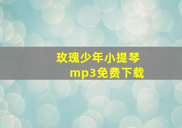 玫瑰少年小提琴mp3免费下载