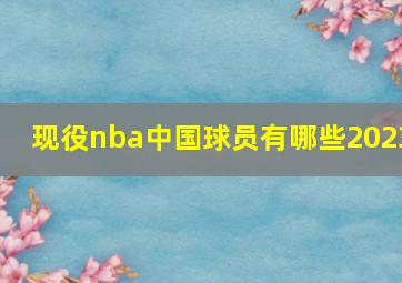 现役nba中国球员有哪些2023