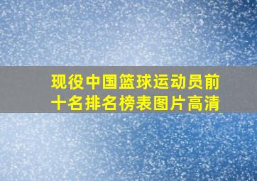 现役中国篮球运动员前十名排名榜表图片高清