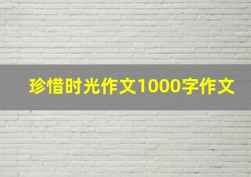 珍惜时光作文1000字作文