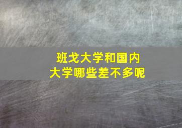 班戈大学和国内大学哪些差不多呢