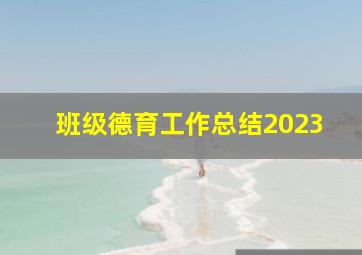 班级德育工作总结2023