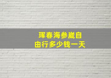 珲春海参崴自由行多少钱一天