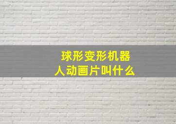 球形变形机器人动画片叫什么