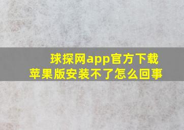 球探网app官方下载苹果版安装不了怎么回事