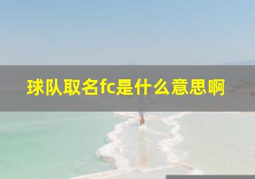 球队取名fc是什么意思啊