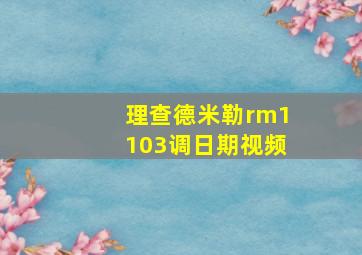 理查德米勒rm1103调日期视频