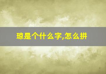 琼是个什么字,怎么拼