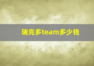 瑞克多team多少钱