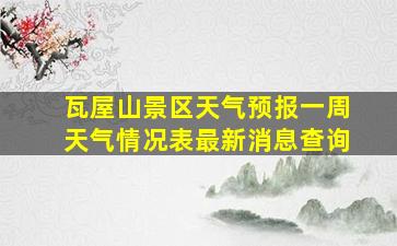 瓦屋山景区天气预报一周天气情况表最新消息查询