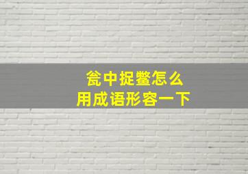 瓮中捉鳖怎么用成语形容一下