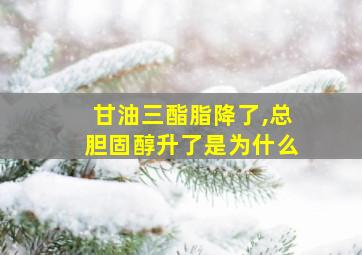 甘油三酯脂降了,总胆固醇升了是为什么