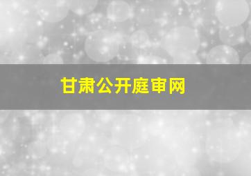 甘肃公开庭审网