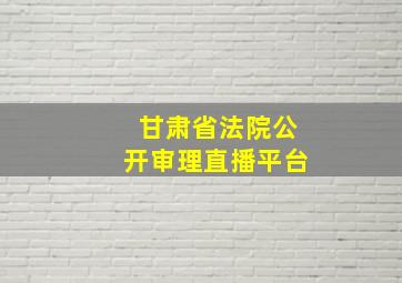 甘肃省法院公开审理直播平台