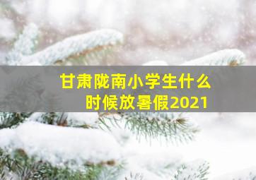 甘肃陇南小学生什么时候放暑假2021