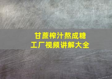 甘蔗榨汁熬成糖工厂视频讲解大全